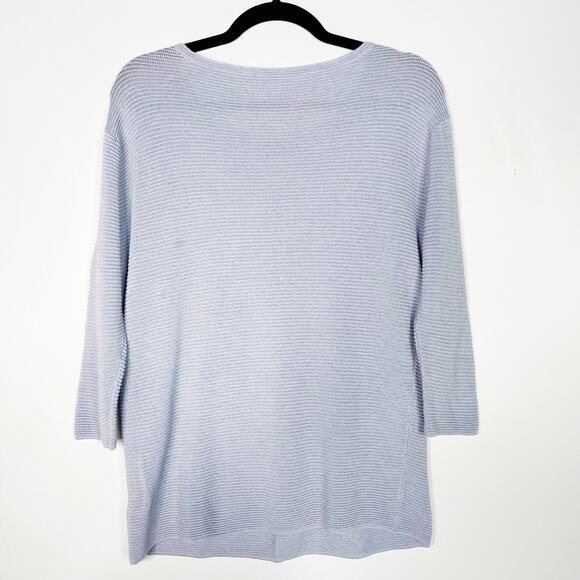 Aritzia Wilfred XSmall Light Blue Purple Blanchard Sweater 3/4 Sleeve Textured - Picture 2 of 8